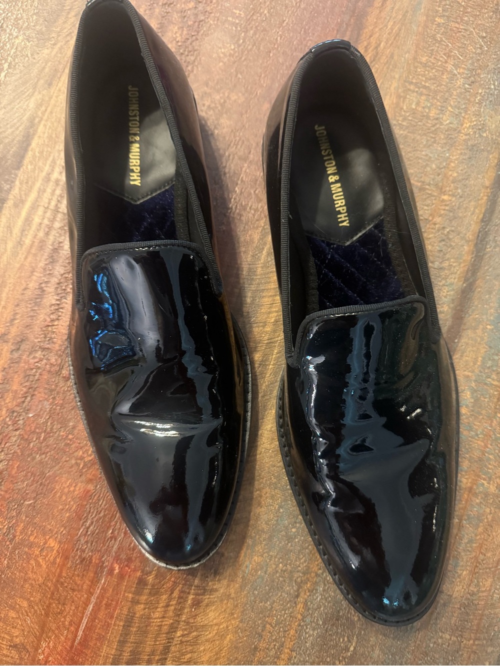 Johnston & Murphy Gavney Black Patent Leather Slip-On Loafers Men's Size 8M - Picture 6 of 10
